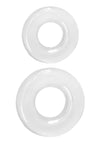 Renegade Double Stack Super Stretchable Cock Rings - Clear - Set Of 2