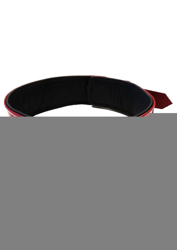 Rouge Anaconda Leather Adjustable Collar 1 Ring - Black/Burgundy/Red