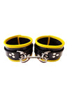 Rouge Leather Ankle Cuffs - Black/Yellow