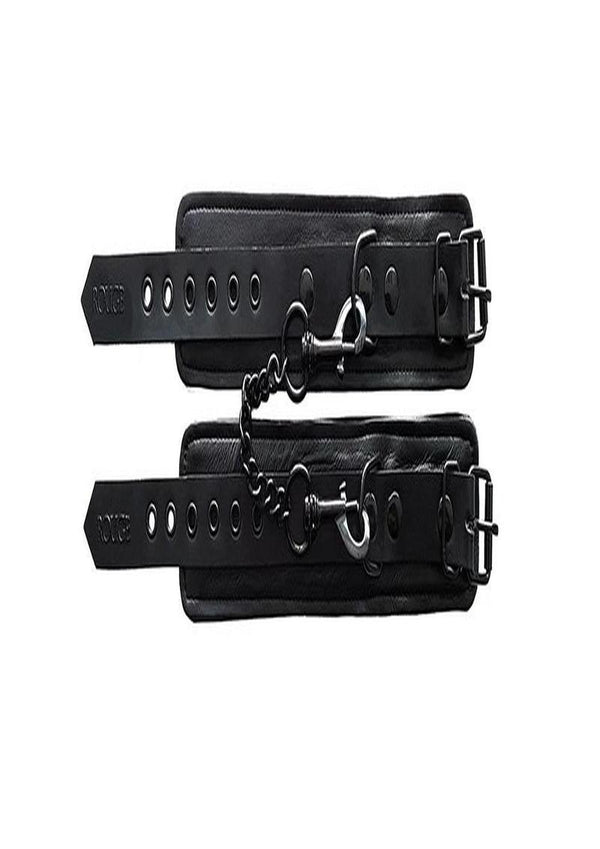 Rouge Leather Wrist Cuffs - Black