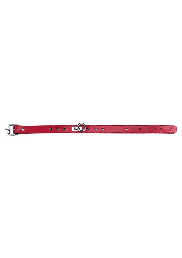 Rouge O Ring Studded Adjustable Leather Collar