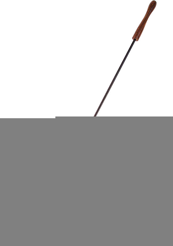 Rouge Wooden Handle Leather Riding Crop - Black