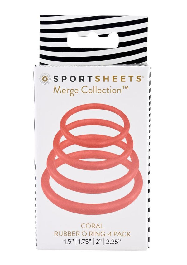 Rubber O-Ring Assorted Sizes - Coral/Orange - 4 Pack
