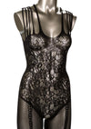 Scandal Strappy Lace Body Suit - Black