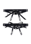 Sex and Mischief Laced Up Garters - Black