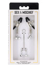 Sex and Mischief Shadow Bell Nipple Clit Jewelry - Black/Silver