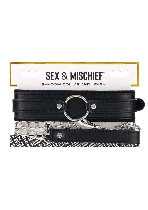 Sex and Mischief Shadow Collar and Leash - Black/Silver