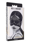 Sex and Mischief Veiled Vision Lace Blindfold - Black