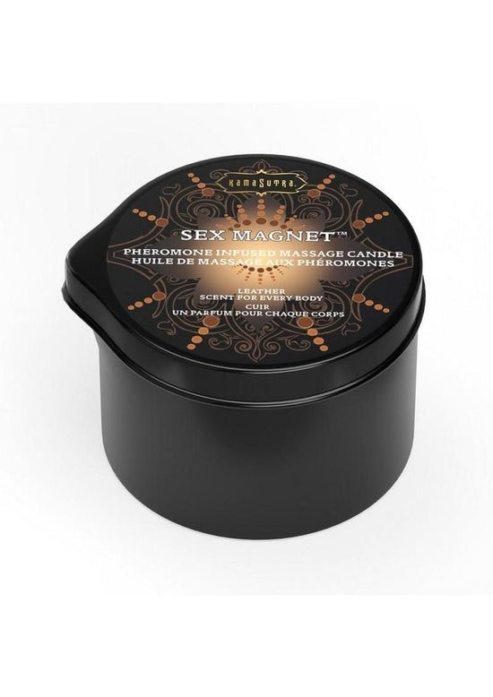 Sex Magnet Pheromone Massage Candle with Pour Spout - Small - Leather - Small