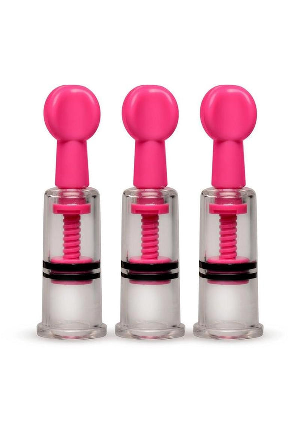 Size Matters Maxtwist Clit and Nipple Triple Sucker - Pink - Set