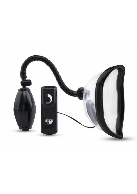 Size Up Classic Vibrating Pussy Pump - Black/Clear