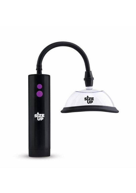Size Up Rechargeable Pussy Pump Two Chambers - Black/Clear
