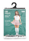 Teacher's Pet Private Schoolgirl Costume - Pink/White - One Size - 3 Piece