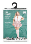 Teacher's Pet Private Schoolgirl Costume - Pink/White - Queen - 3 Piece