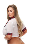 Teacher's Pet Schoolgirl Top - Red/Wine - Queen