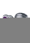 The 9's - The Silver Starter Bejeweled Heart Stainless Steel Plug - Purple/Violet