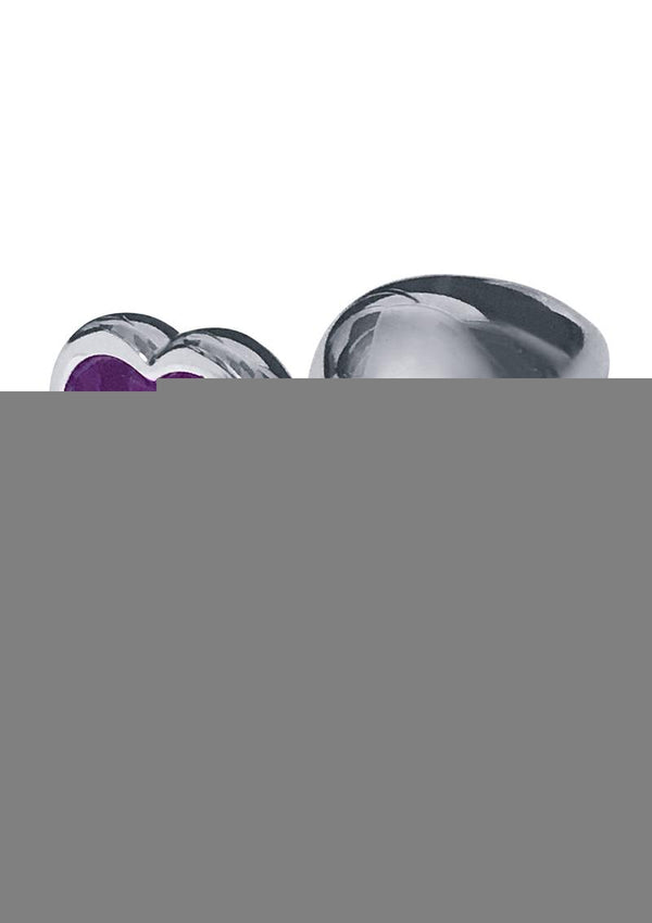The 9's - The Silver Starter Bejeweled Heart Stainless Steel Plug - Purple/Violet