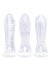 The 9's - Vibrating Sextenders, 3-Pack, Nubbed, Contoured, Ribbed - Clear