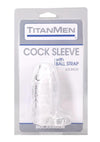 Titanmen Cock Sleeve with Ball Strap - Clear - 4.5in