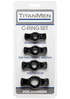 Titanmen Stretch-To-Fit Cock Rings - Black - 4 Piece Kit