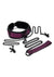 WhipSmart Dragon's Lair Collar, Leash and Nipple Clips - Black/Purple - Set