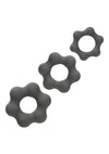 Alpha Liquid Silicone Cock Ring Endurance - Gray/Grey - 3 Piece/Set