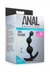 Anal Adventures Platinum Silicone Anal Beads - Black - Small