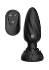 Atomic Rotating Vibrating Rechargeable Silicone Plug with Remote Control - Black