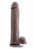 Au Naturel Big John Sensa Feel Dual Density Dildo with Balls - Chocolate - 11.5in