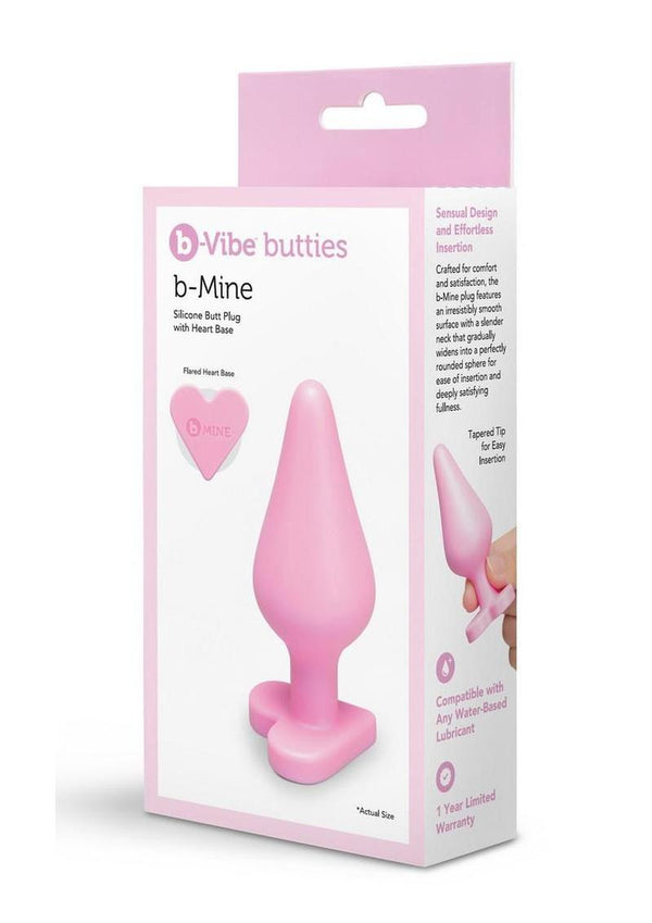 B-Vibe Butties B-Mine Silicone Anal Plug - Pink