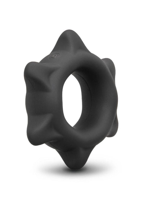 B-Vibe Flex Ring Spike Silicone Cock Ring - Black