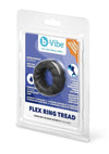 B-Vibe Flex Ring Tread Silicone Cock Ring - Black