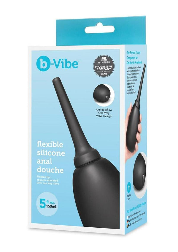 B-Vibe Flexible Silicone Anal Douche - Black