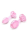 B Vibe Pink Roses Glass Butt Plug Training