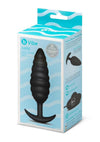 B-Vibe Twist Texture Silicone Plug - Black