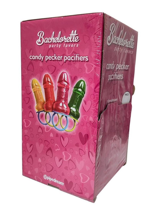 Bachelorette Party Favors Candy Pecker Pacifier - Assorted Colors - 48 Per Bowl/Display