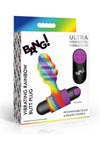 Bang Vibrating Rainbow Butt Plug Silicone Rechargeable - Multicolor