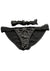 Bedroom Bliss Jolie Strap-On Panty Harness and Garter - Black - Large