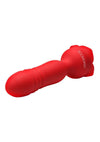 Bloomgasm Rose Delight Rechargeable Silicone Thrusting Vibrator - Red