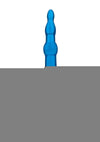 Blue Line Anal Beads with Suction Cup - Blue - 6.75in