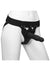Body Extensions Be Aroused Silicone Strap-On Rechargeable Vibrating Harness with Slim Dildo and Remote - Black - 7in - 2 Piece Set