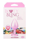 Booty Bling Heart Diamond Jeweled Wearable Metal Plug - Metal/Pink - Medium