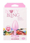 Booty Bling Heart Diamond Jeweled Wearable Metal Plug - Metal/Pink - Small