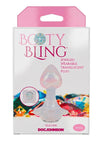 Booty Bling Jeweled Wearable Translucent Silicone Anal Plug - Clear - Small
