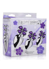 Booty Sparks Violet Flower Gem Anal Plug - Purple/Silver - Set
