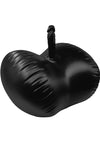 Bouncy Baller Inflatable Cushion with Dilldo and Foot Pump - Black