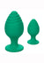 Cheeky Silicone Textured Anal Plugs - Green - Large/Small - Set Of 2