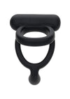 Closer Intimate Rechargeable Silicone Dual Cock Ring Caress - Black