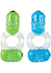 Color Pop Big O 2 Silicone Double Vibrating Cock Ring Waterproof - Assorted Colors