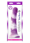 Colours Pleasures Yum Yum Silicone Dildo - Purple/White - 8in